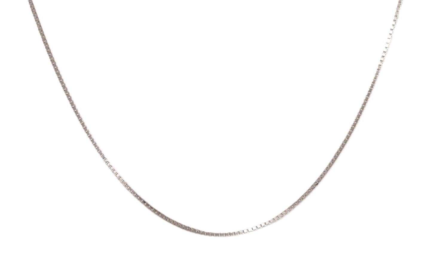 Chain, sterling silver, size 16" x 0.8mm, box style. This will fit all of our pendants.