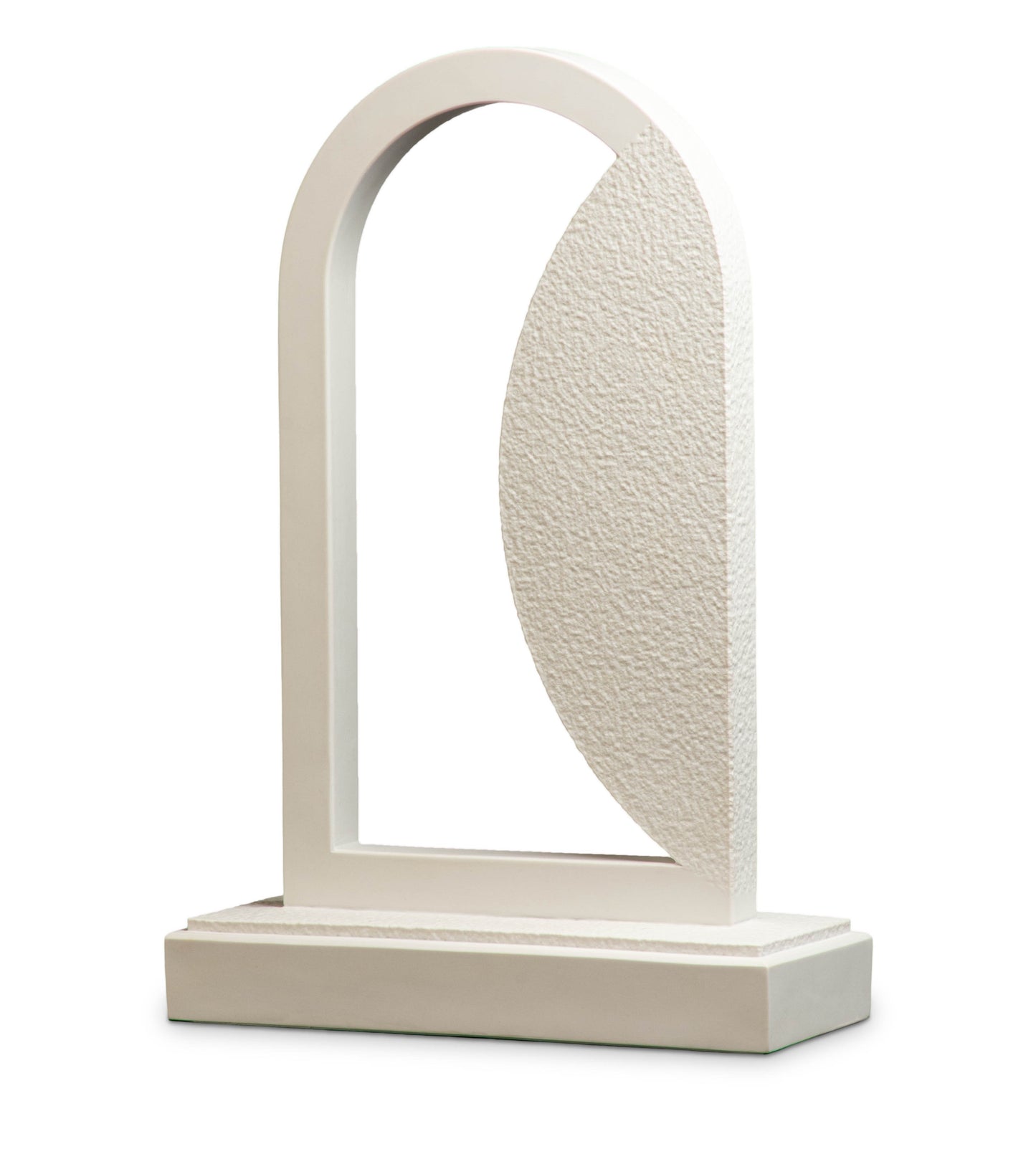 Empty Tomb mantle piece, white solid resin marble-like finish, size 18" H, standard base, textured stone